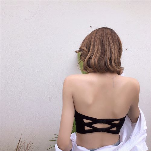 Black Strapless Bra Tube Top Seamless Wireless