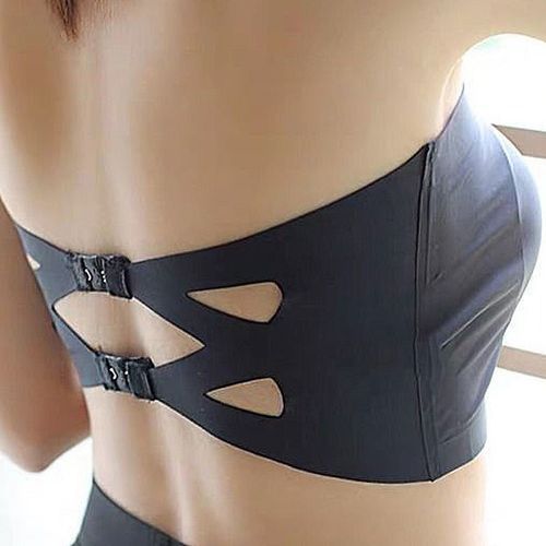 Black Strapless Bra Tube Top Seamless Wireless