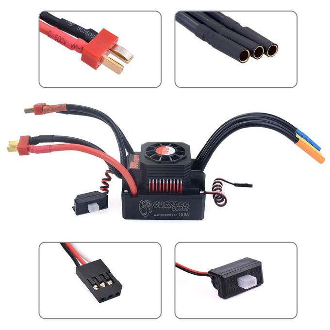 4076 2250KV Brushless Motor 4P+150A Brushless ESC For 1:8 RC Monster