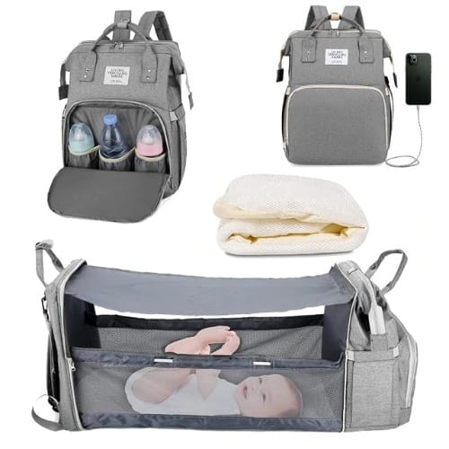 Foldable Baby Travel Diapers Bag With Bed-crib -20L Capacity