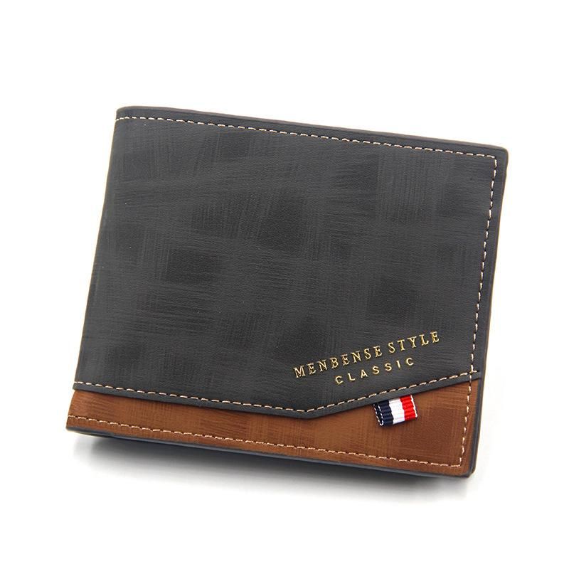 Cartera de cuero para hombre monedero pequeno de Color solido estilo Vintage con multiples tarjetas-style 6