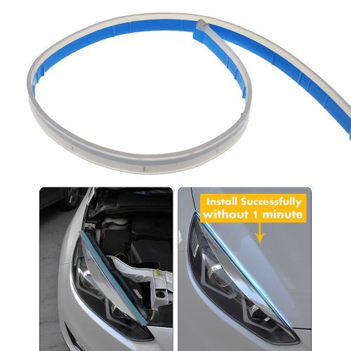 2Pcs  Start-Scan LED Car DRL Daytime Running Lights Auto Flowing Turn Signauide Thin Strip Lamp
