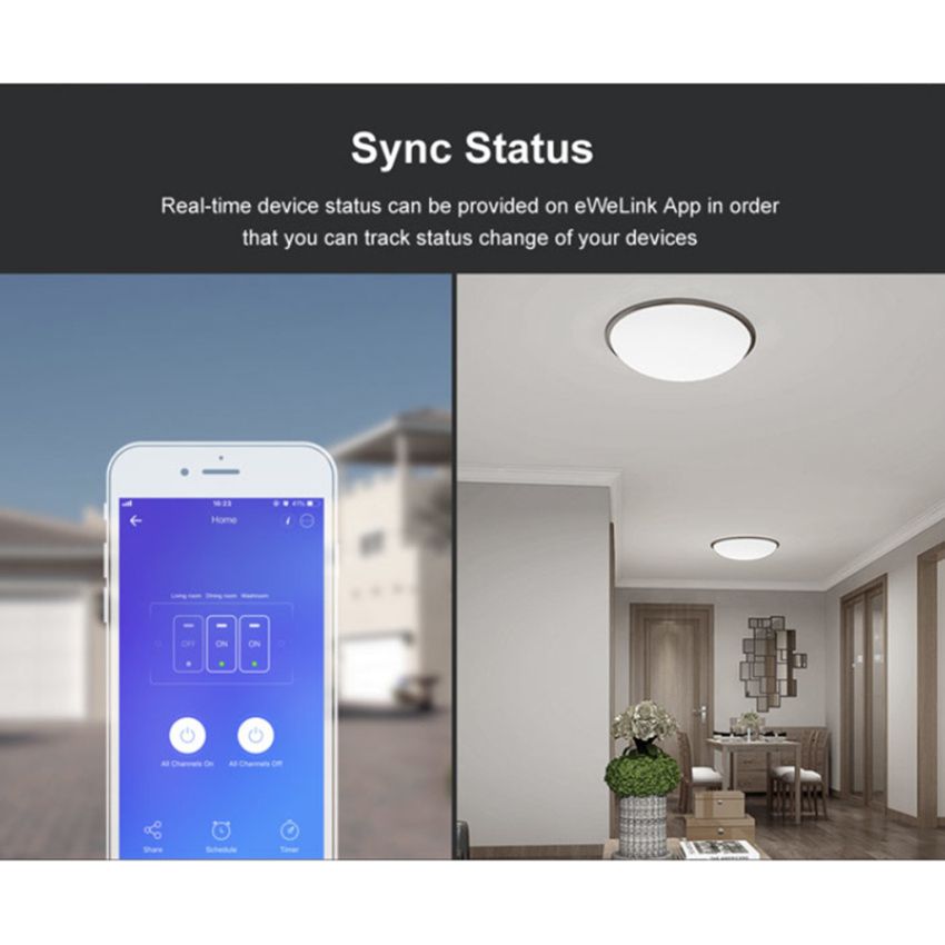 Smart Wifi Wall Switch 1/2/3 Gang RF/Voice/APP/Touch Control EU