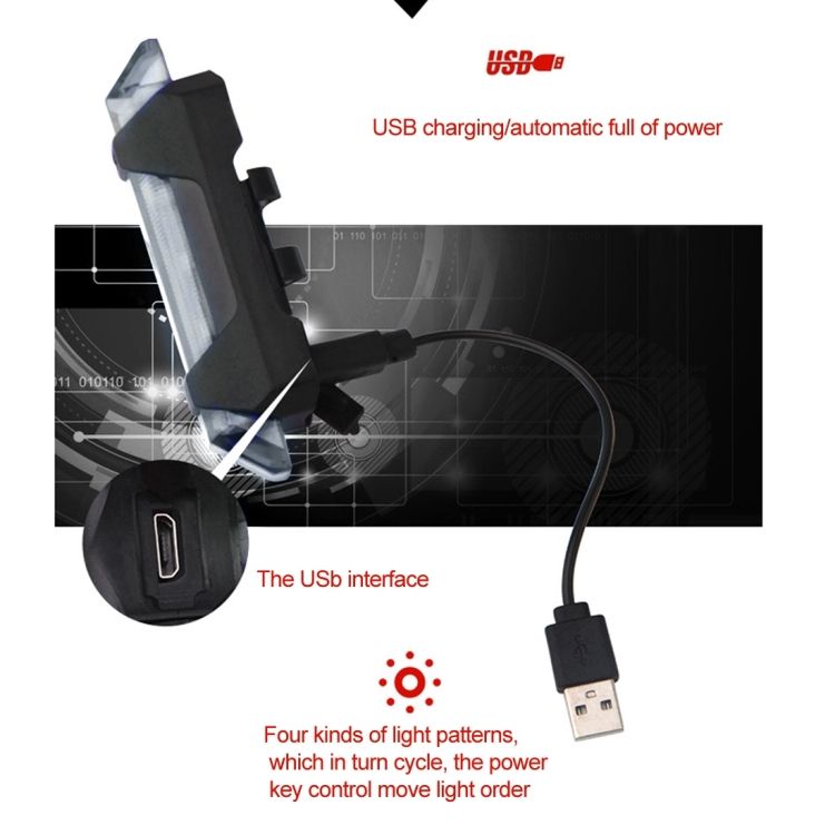 Detachable USB Rechargeable LED Bike Taillight