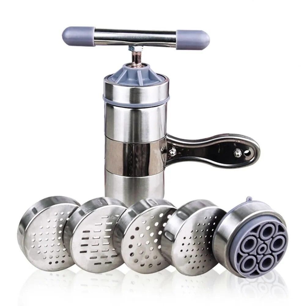Manual Noodle Maker Press Pasta Machine Kitchenware Crank Cutter Fruits Juicer Cookware With 5 Pressing Moulds Making Spaghetti