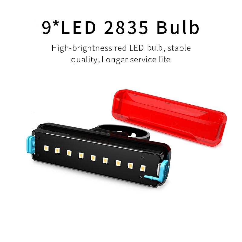 Bicycle Taillight Bicycle Riding Motorcycle Electric Car LED Mountain Bike USB Charging Safety Warning Light (50 Hours, Plastic Bag)