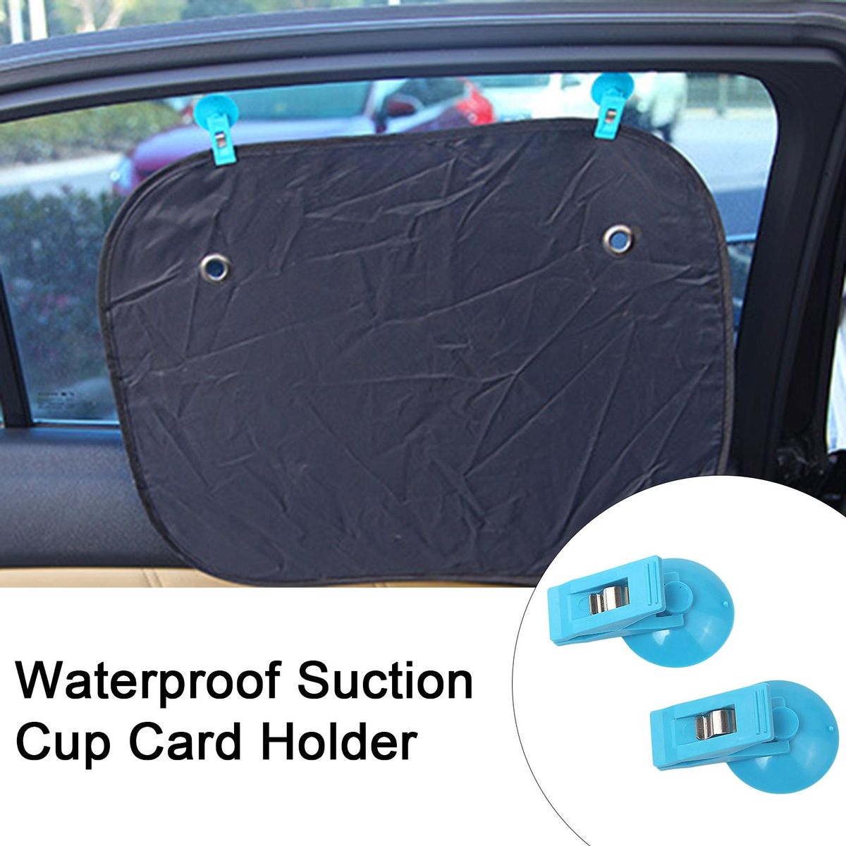 Car Suction Cup Clips Car Suction Cup Card Cash Organizer Secure Car Blue