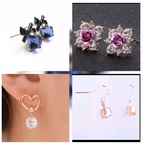 Classy Women’s Stud Earrings - 4 in 1