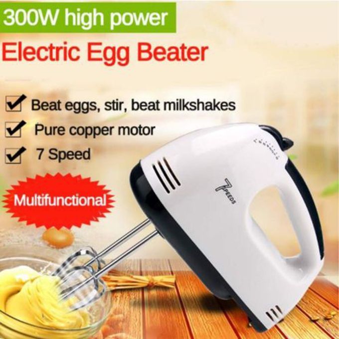 Electric Hand Mixer For Cake - White - 7 Speed
