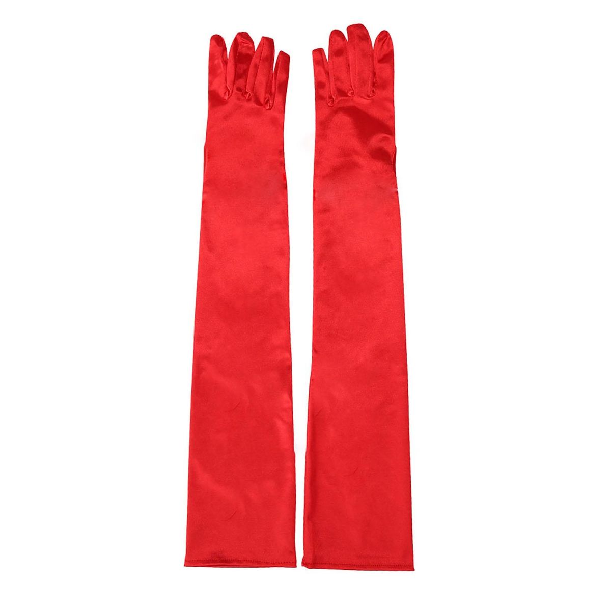 1 Pair Women Wedding Holiday Party Full Finger Long Red
