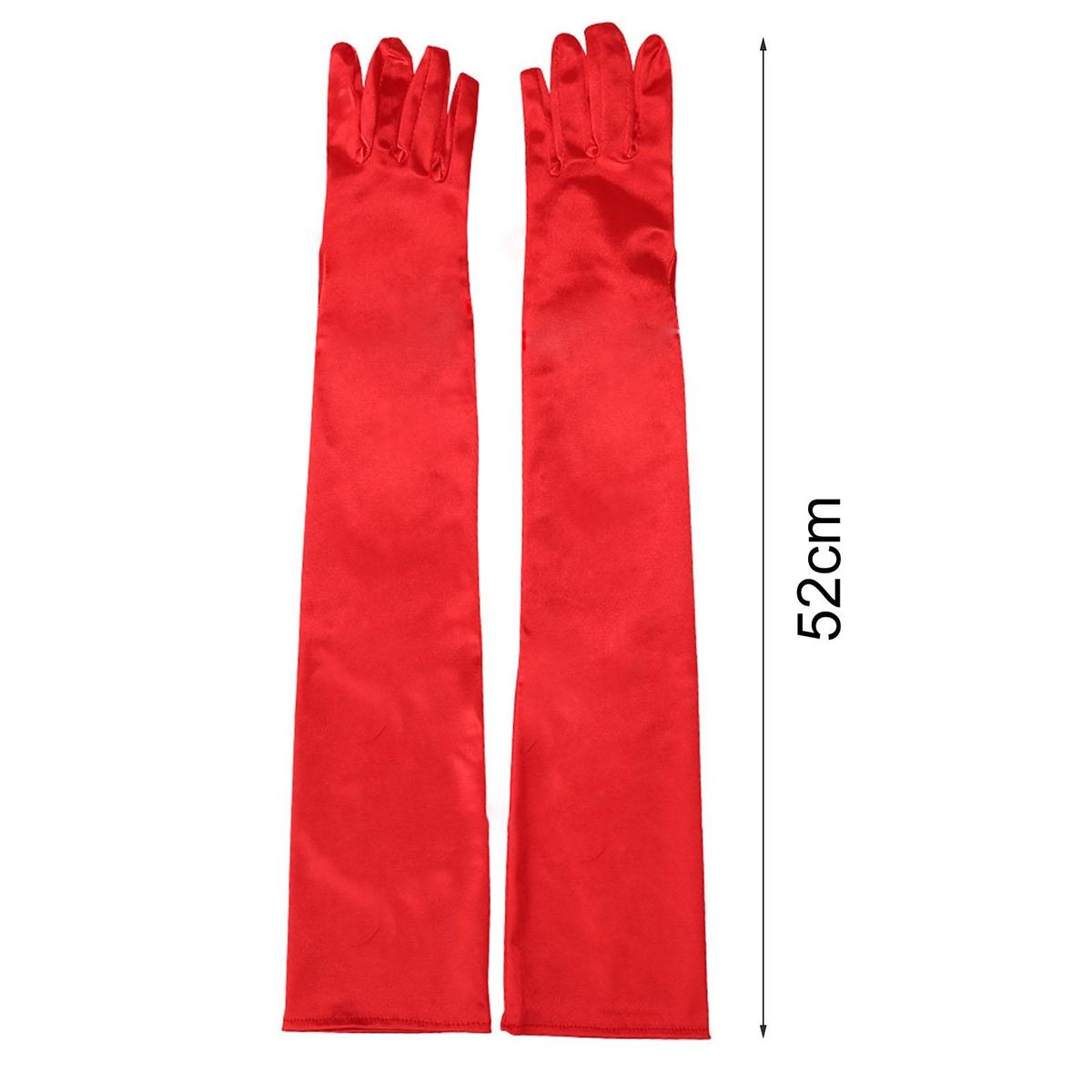 1 Pair Women Wedding Holiday Party Full Finger Long Red