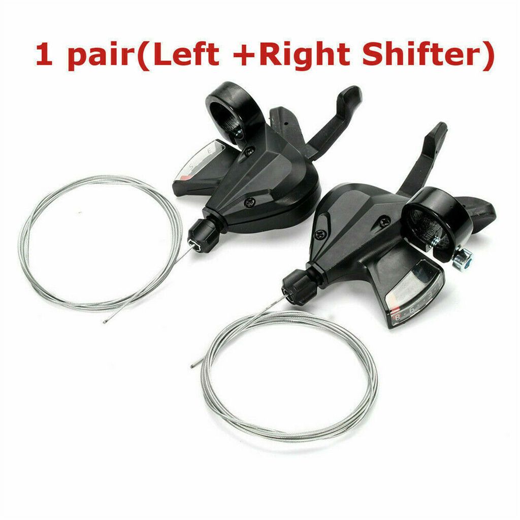 2Pcs 24 Speed MTB Mountain Bike Thumb Gear Shift Lever Set (3L&8R)