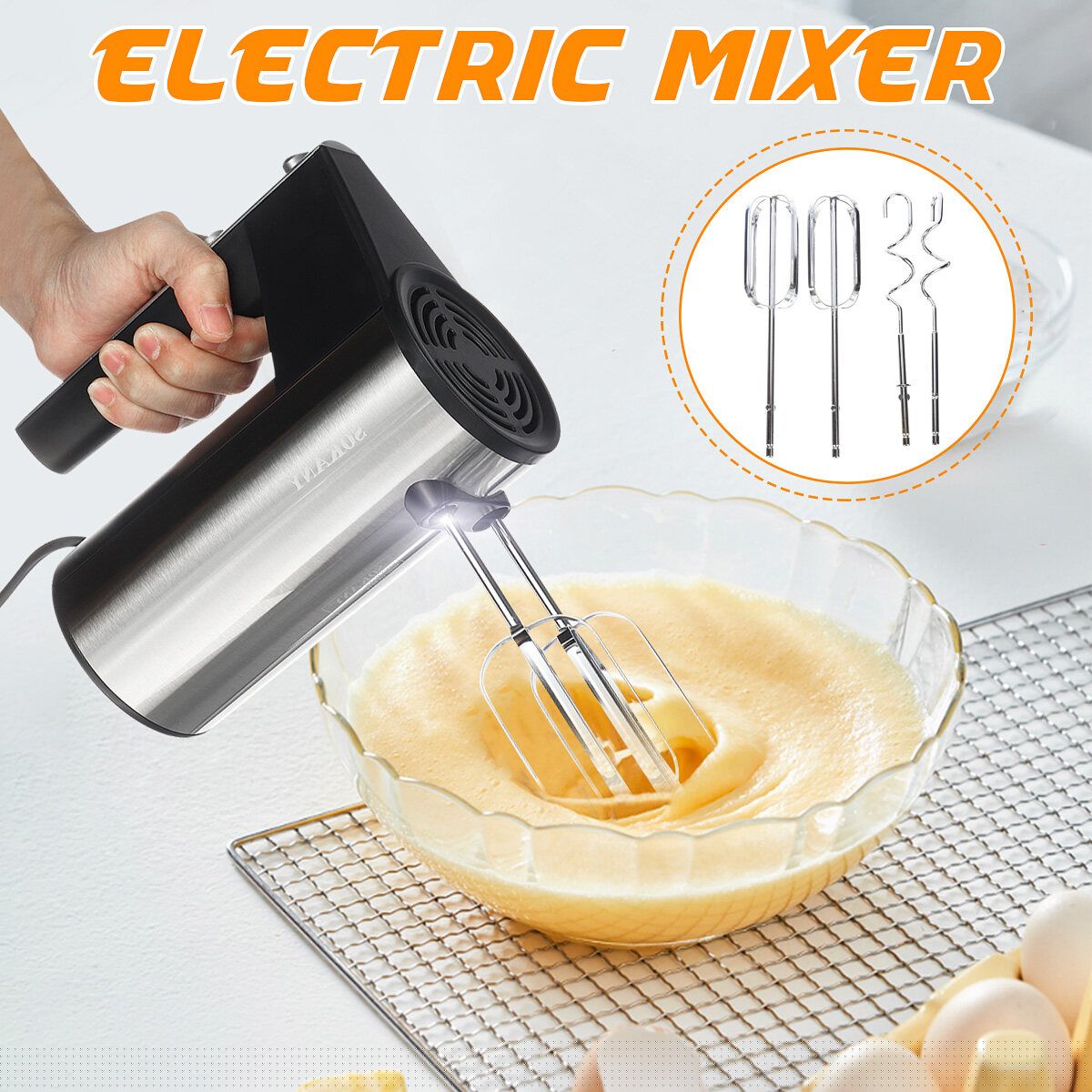 Sokany 5 Speeds 300W Electric Food Mixers Whisk Blender High Quality Dough Blender Egg Beater Spiral Whisk Mixer For Kitchen Cooking Tool Sonifer