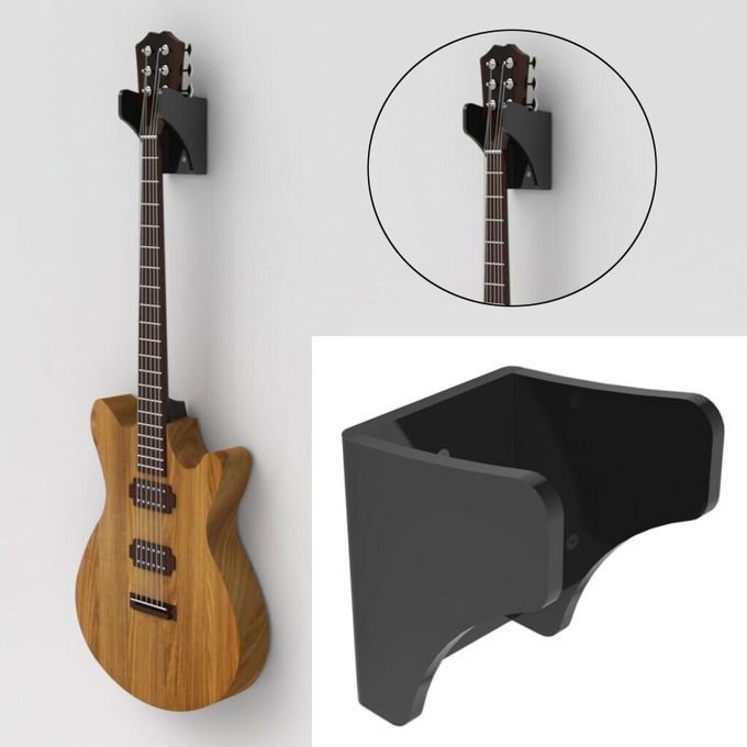 Wall Mounted Guitar Hanger Stand For Hanging Guitar Save Space Black