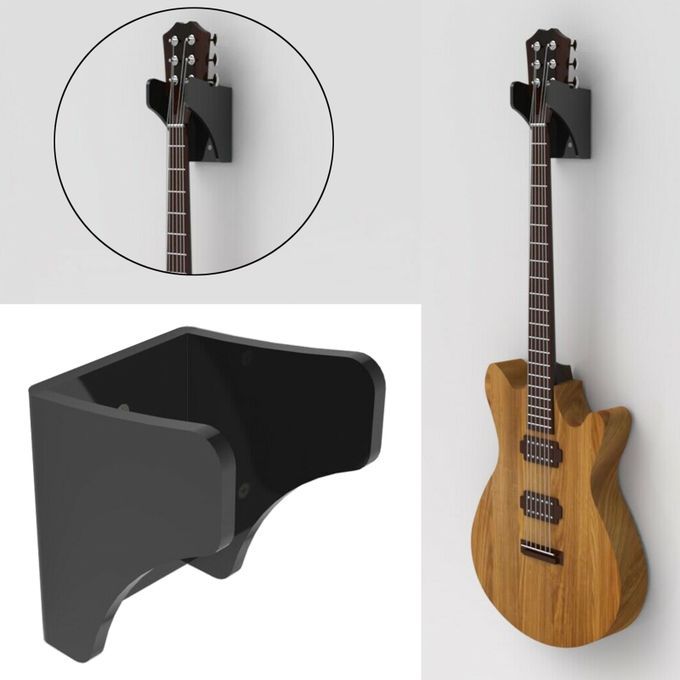 Wall Mounted Guitar Hanger Stand For Hanging Guitar Save Space Black