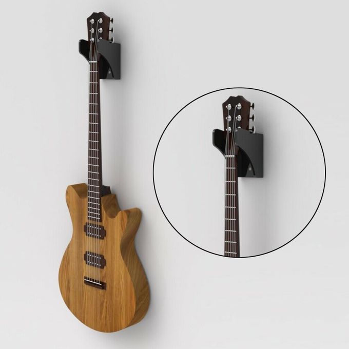 Wall Mounted Guitar Hanger Stand For Hanging Guitar Save Space Black