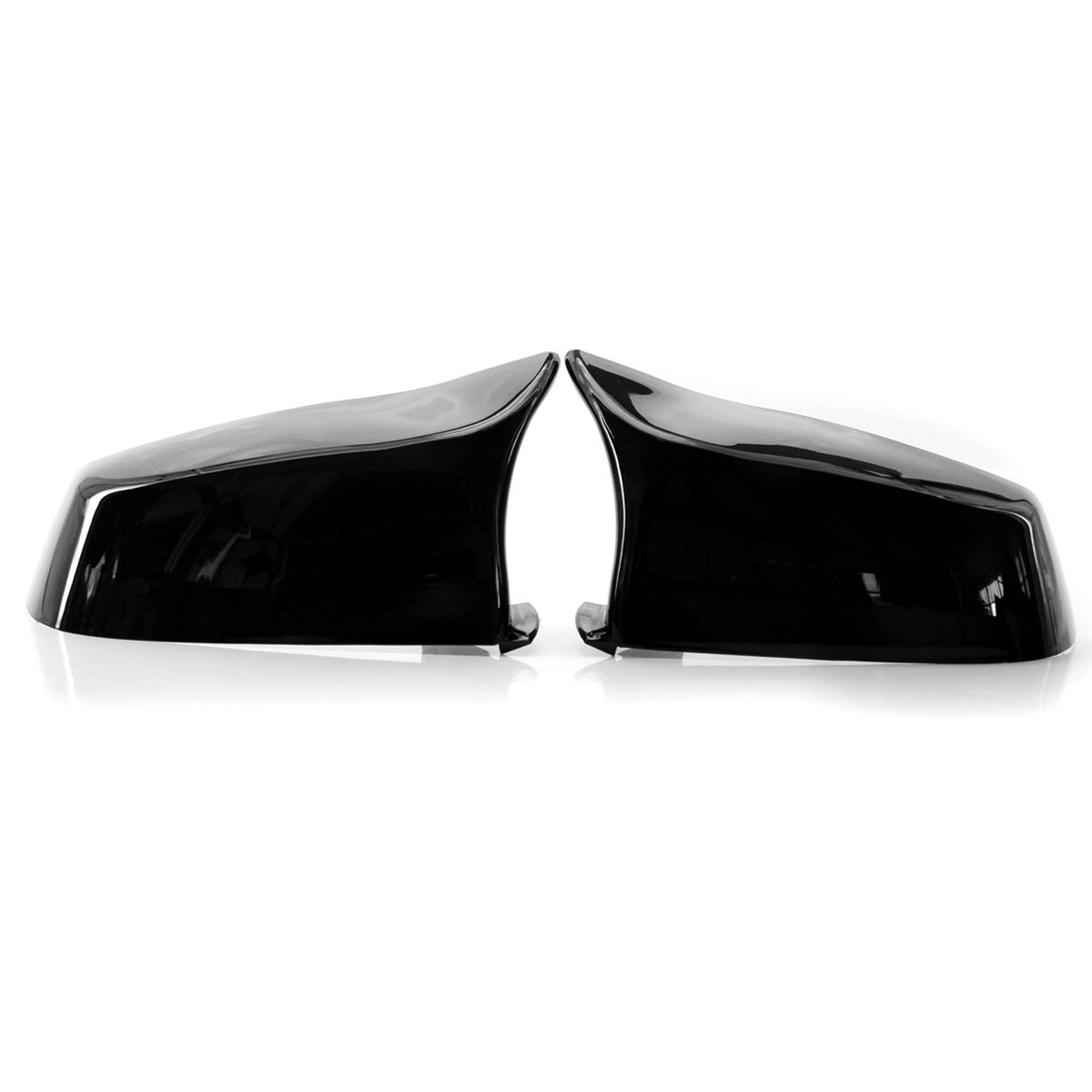 1 Pair Glossy Black Side Mirror Cover Caps Replacement For