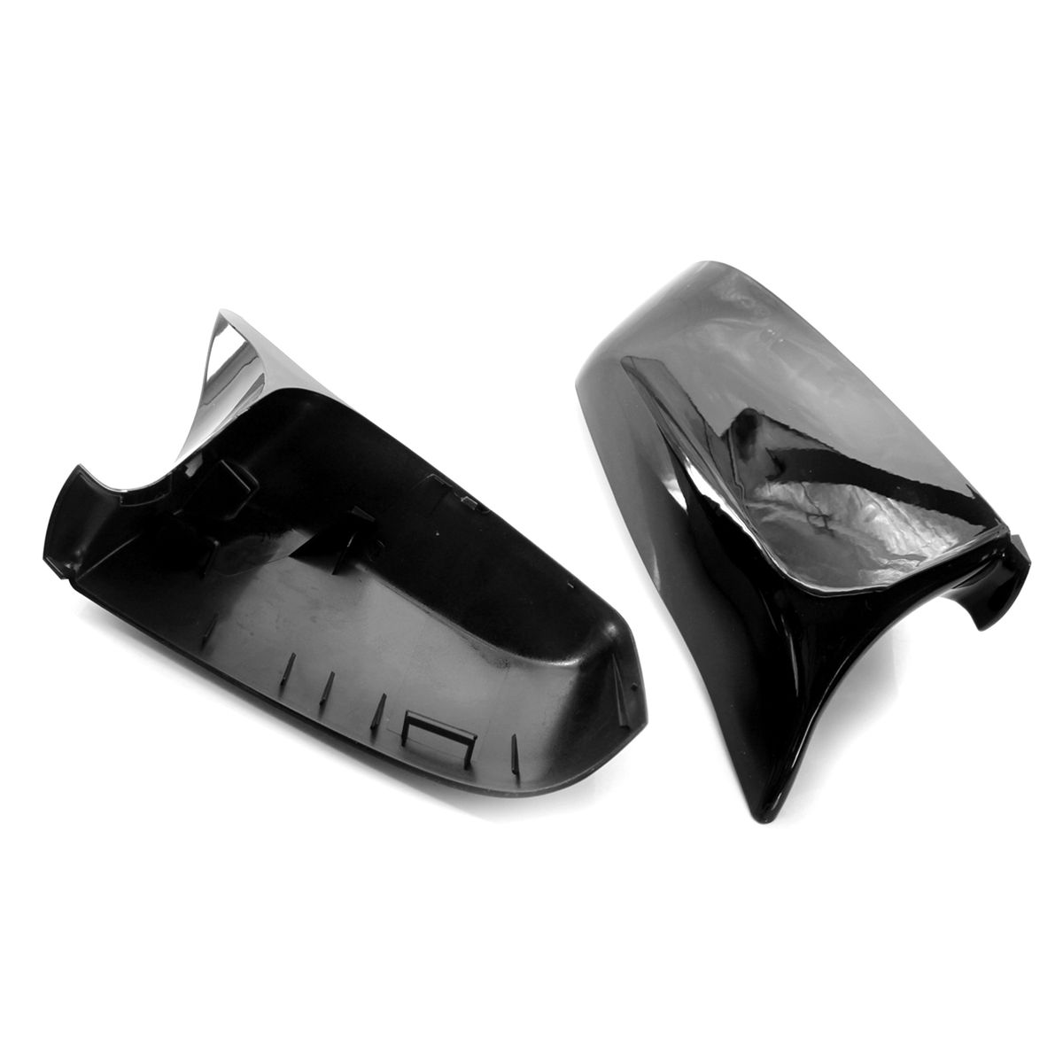 1 Pair Glossy Black Side Mirror Cover Caps Replacement For