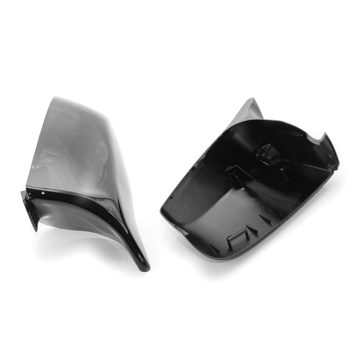 1 Pair Glossy Black Side Mirror Cover Caps Replacement For