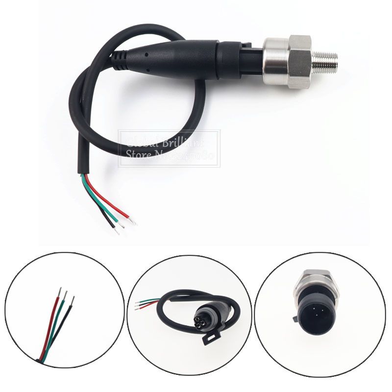 2 Set DC 5V 1/8NPT Oil  Gas Air Pressure Transducer Transmitter R 15/30/60/80/100/150/200/300/500/1000/1600Psi Steel-2Set 150Psi