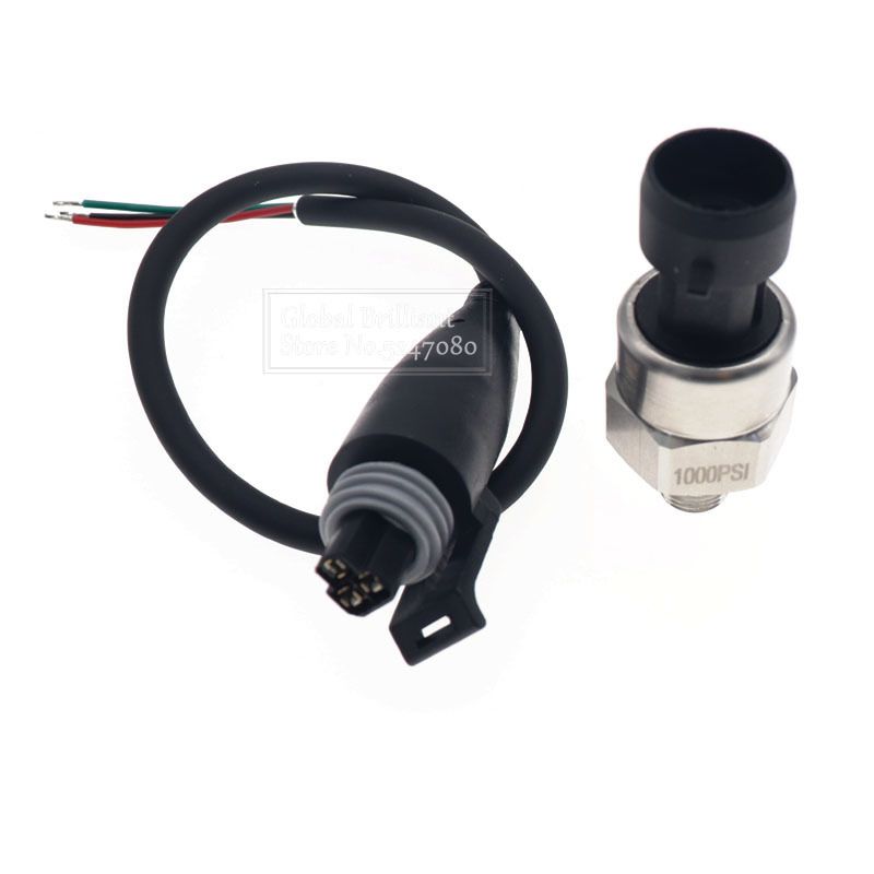 2 Set DC 5V 1/8NPT Oil  Gas Air Pressure Transducer Transmitter R 15/30/60/80/100/150/200/300/500/1000/1600Psi Steel-2Set 150Psi