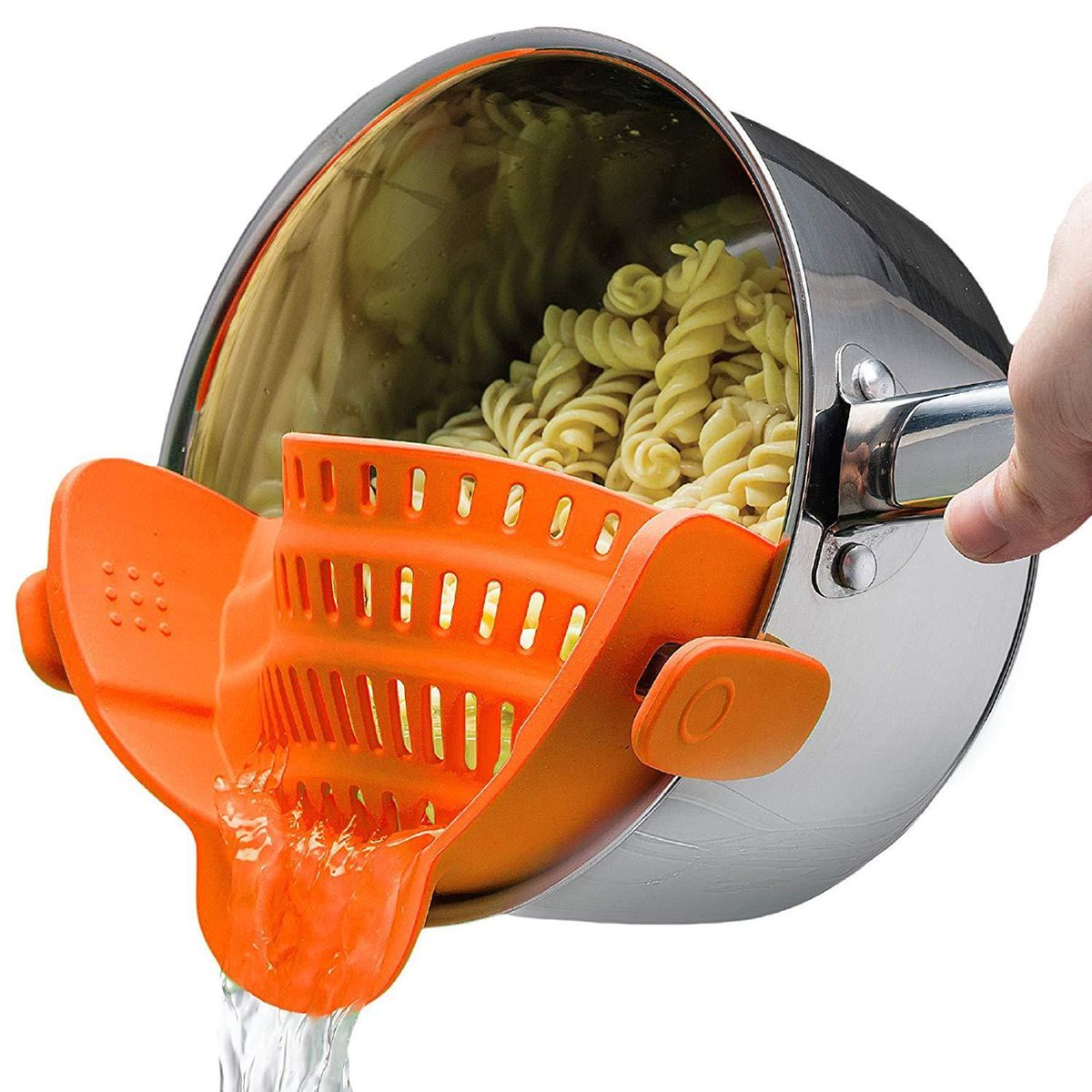 New wide-mouth silicone water filter pot side drain block household noodles vegetable pour vegetable filter anti-spill drainer green
