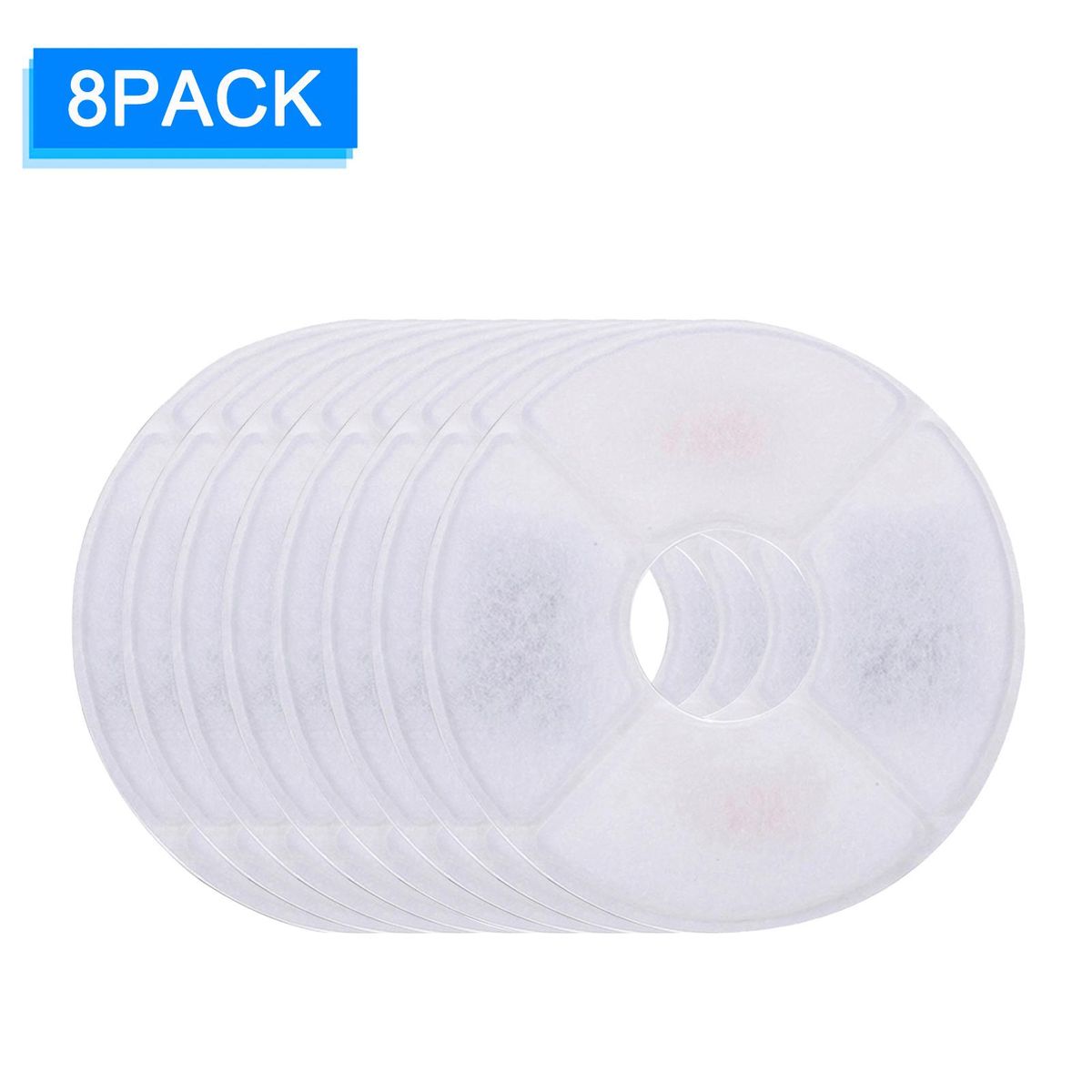 Pet Water Dispenser Filters Coconut Shell Activated Carbon Filter 4-Layer Filtration System Filter Out Hair, Sediment and Debris to Clean Water Round 8+4