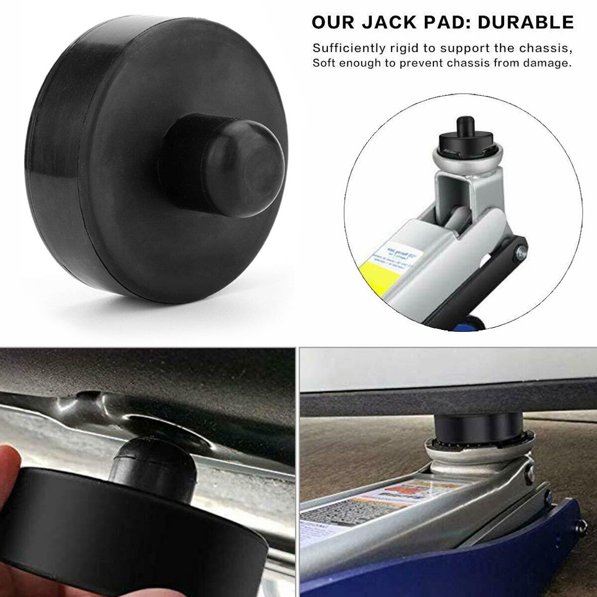 2X Rubber Jacking Jack Pad Adapter Hydraulic Ramp Pad Trolley Lifting Universal
