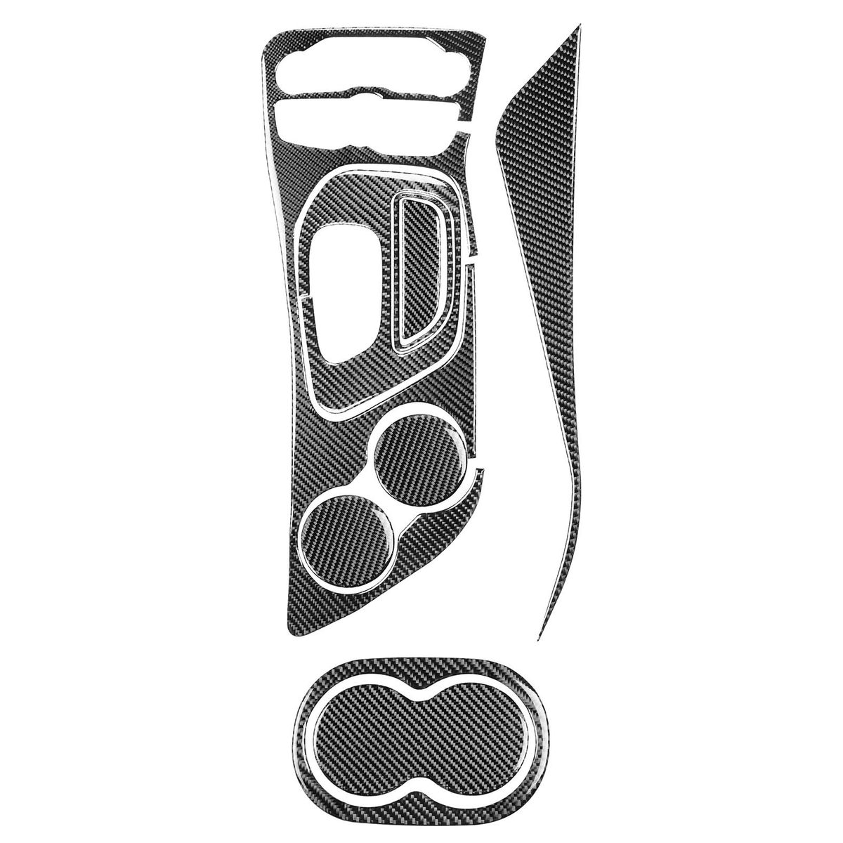 9PCS Stickers Set for Car Gear Panel Water Cup Holder Left Hand Drive Replacement for Dodge Challenger 2015-2020