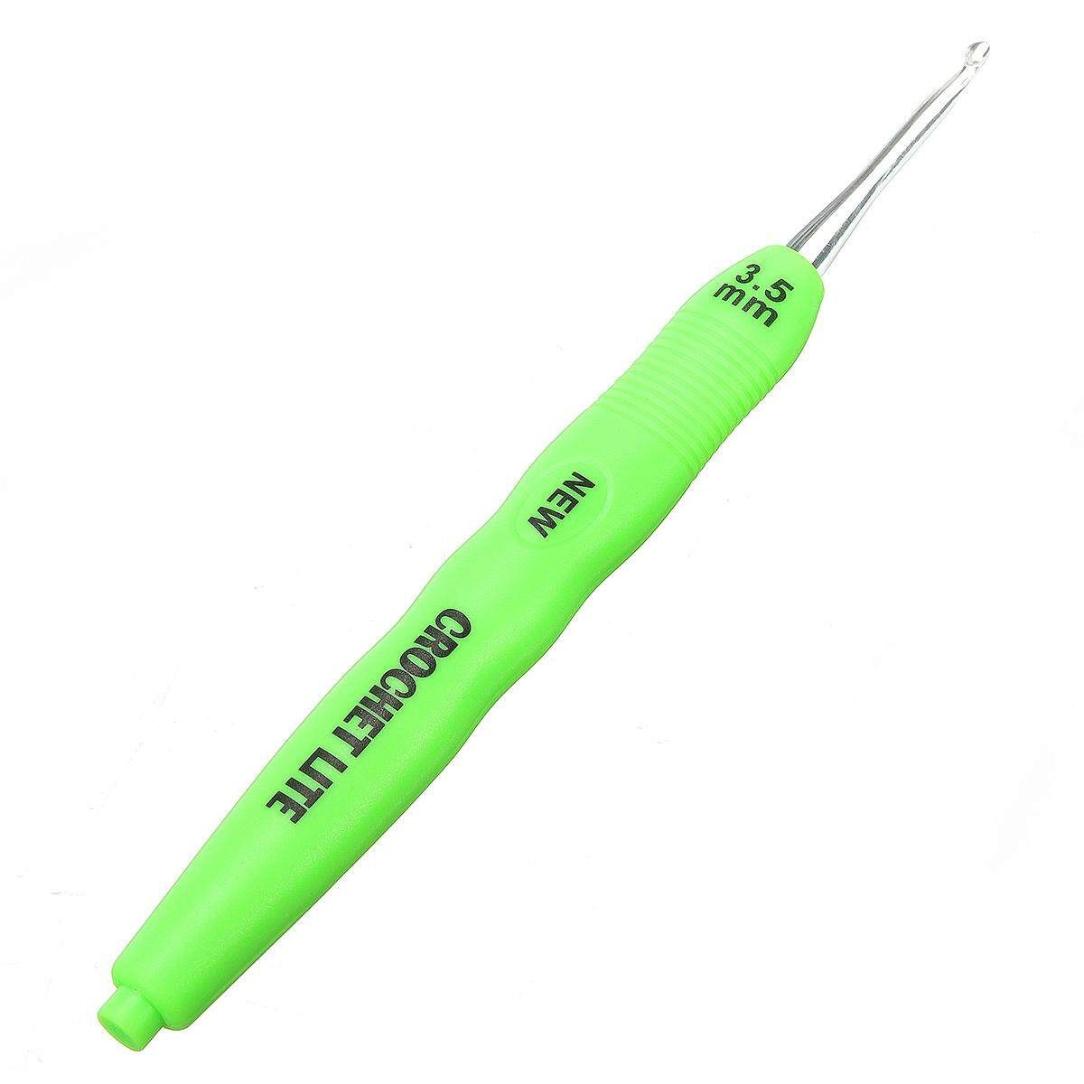9 Sizes LED Crochet Hooks Craft Knitting Sewing Tools Included Batteries 3.5mm