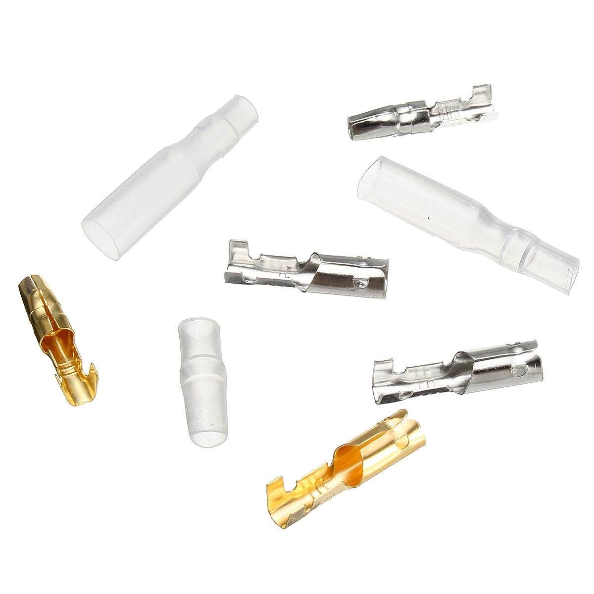 100 Sets 3.9mm Car Motorcycle Brass Bullet Connectors Male&Female Wire Terminals