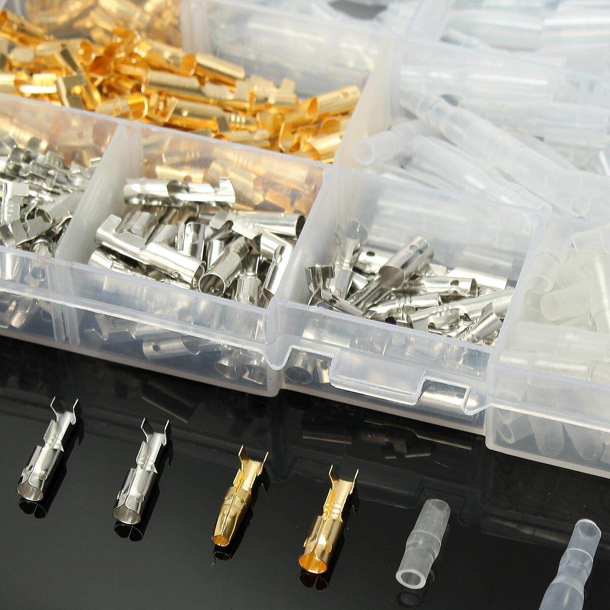 100 Sets 3.9mm Car Motorcycle Brass Bullet Connectors Male&Female Wire Terminals