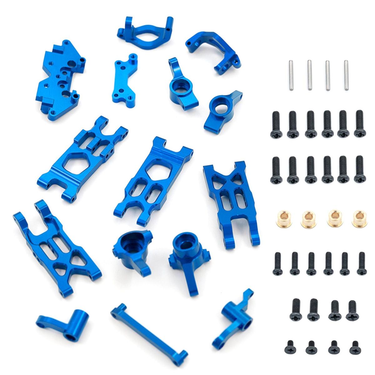Aluminum Alloy Upgrade Parts Steering Cup C Hub Carrier Rear Axle Seat Swing Arm Shock Absorber Plate Sets Replacements for 1/18 HBX18859 18858 18857 18856 RC Car