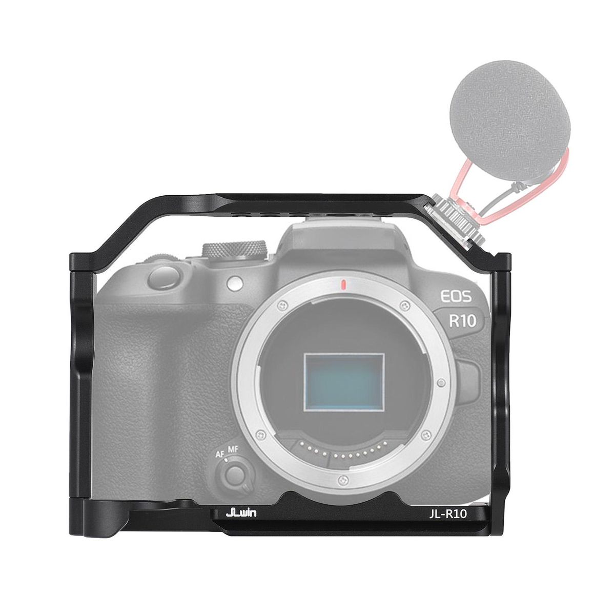 JLwin Protective Camera Cage Aluminum Alloy with Cold Shoe Mount Quick Release Plate Magnetic Wrench Slot Numerous 1/4in And 3/8in Threaded Holes Compatible with Canon EOS R10 Camera