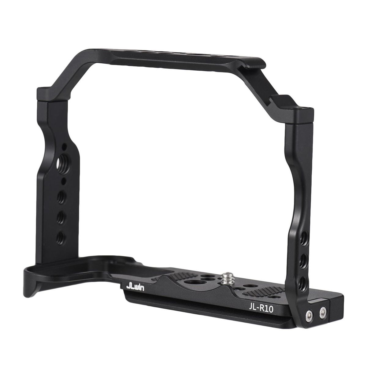 JLwin Protective Camera Cage Aluminum Alloy with Cold Shoe Mount Quick Release Plate Magnetic Wrench Slot Numerous 1/4in And 3/8in Threaded Holes Compatible with Canon EOS R10 Camera