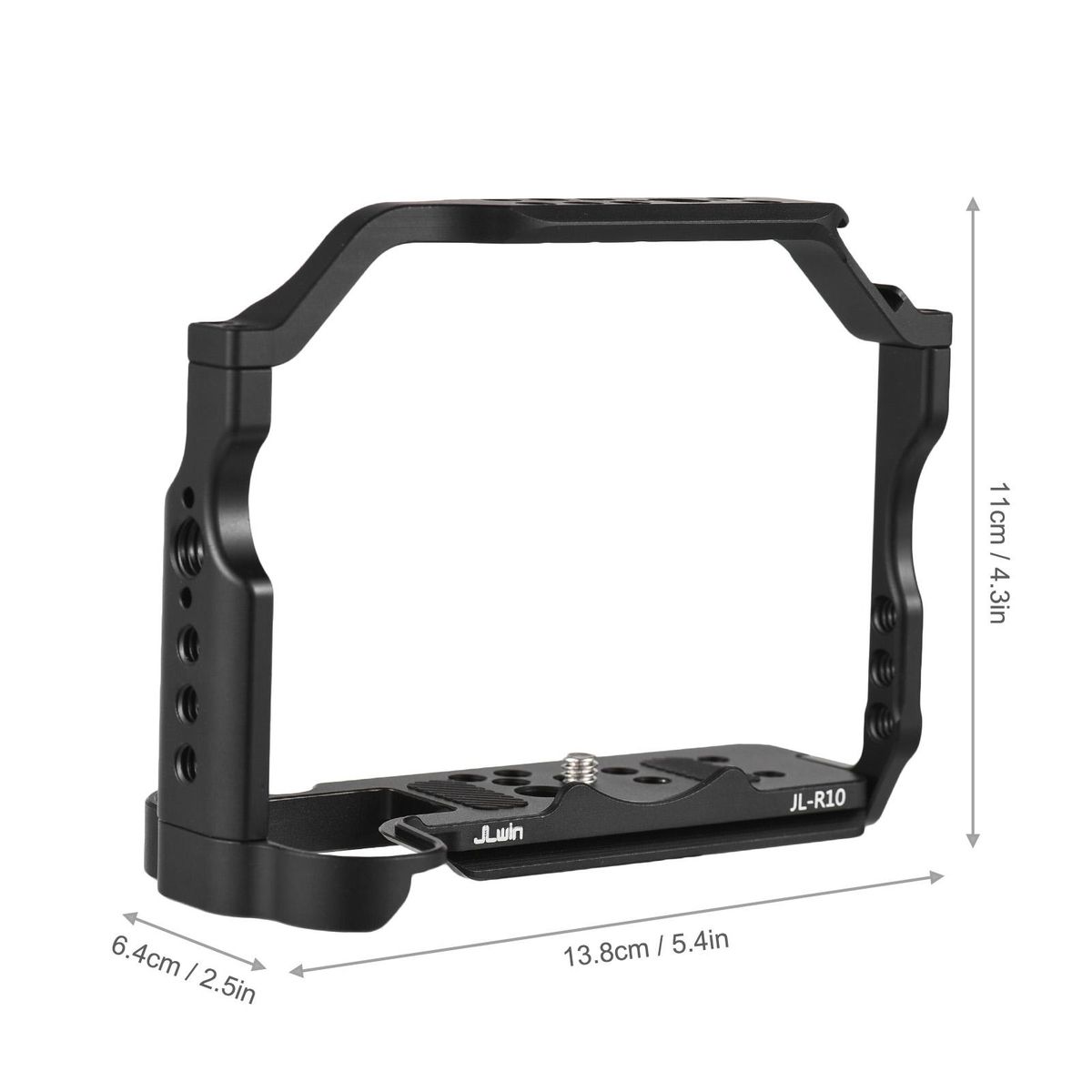 JLwin Protective Camera Cage Aluminum Alloy with Cold Shoe Mount Quick Release Plate Magnetic Wrench Slot Numerous 1/4in And 3/8in Threaded Holes Compatible with Canon EOS R10 Camera