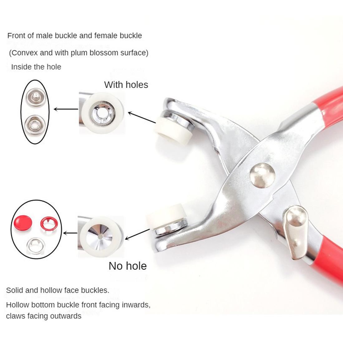 100 Sets Metal Snaps Buttons(9.5mm) with Fastener Pliers Kit