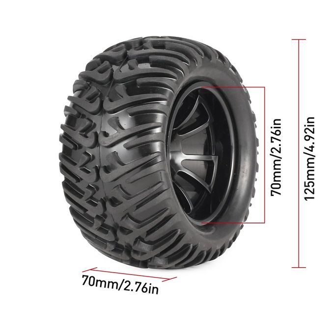 4P S Wheel Rim Tires For 1/10 Monster Tru K Ra Ing R   Ar A  Essories-black-10 Contour