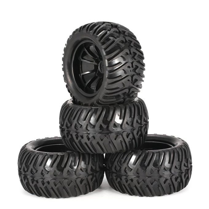 4P S Wheel Rim Tires For 1/10 Monster Tru K Ra Ing R   Ar A  Essories-black-10 Contour
