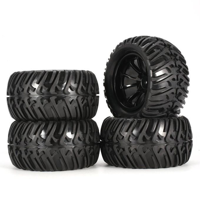 4P S Wheel Rim Tires For 1/10 Monster Tru K Ra Ing R   Ar A  Essories-black-10 Contour