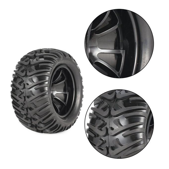 4P S Wheel Rim Tires For 1/10 Monster Tru K Ra Ing R   Ar A  Essories-black-10 Contour