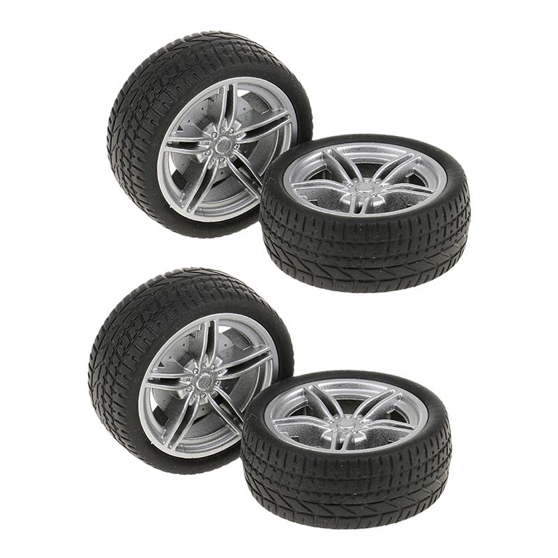4pcs Simulation Rubber Wheel Tire Wheel Toy Model DIY RC Spare Parts