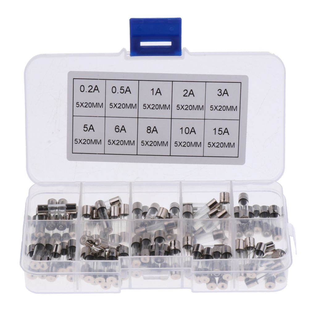 100PCS 02A 05A 1A 2A 3A 5A 6A 8A 10A 15A AGU Glass Nickel Plated