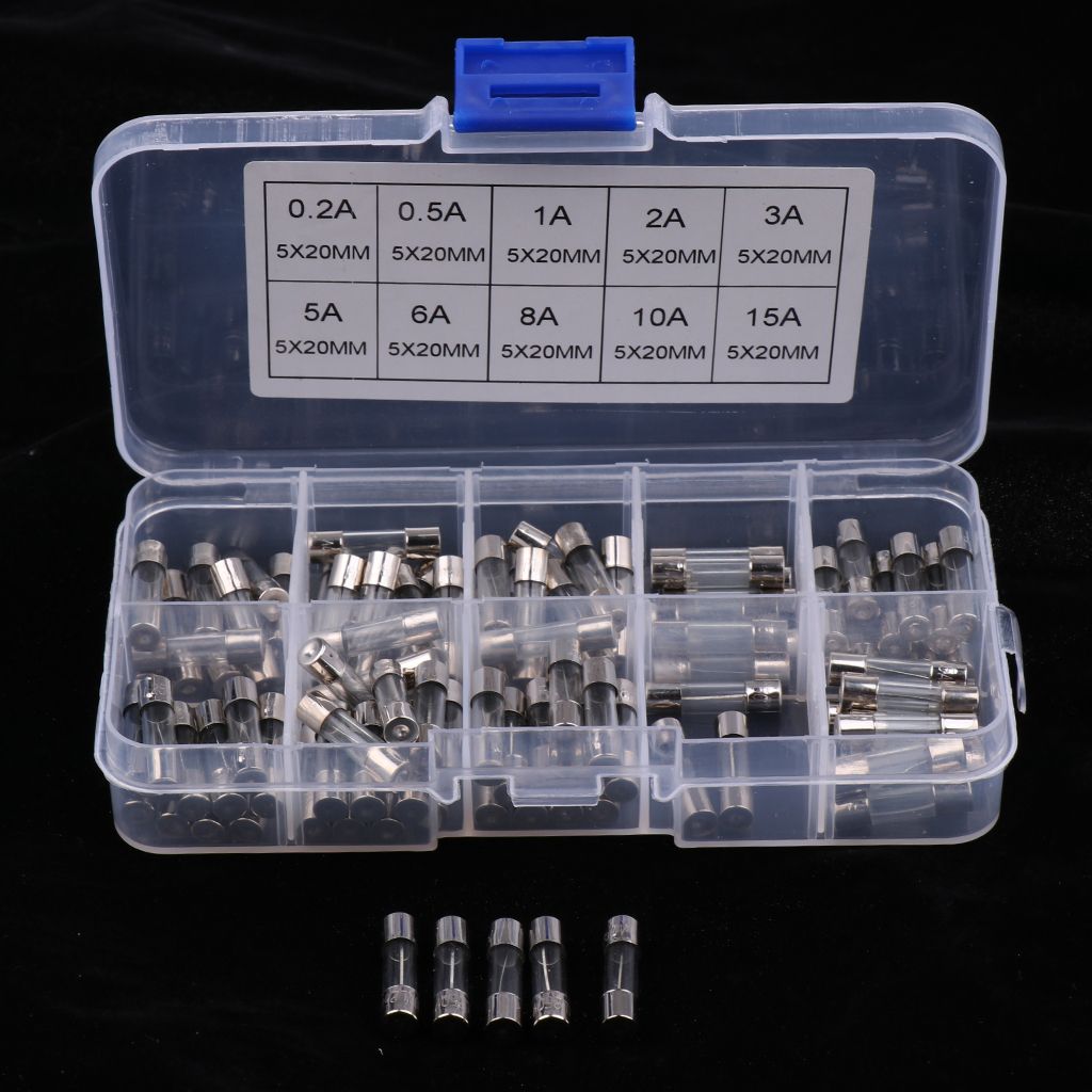 100PCS 02A 05A 1A 2A 3A 5A 6A 8A 10A 15A AGU Glass Nickel Plated