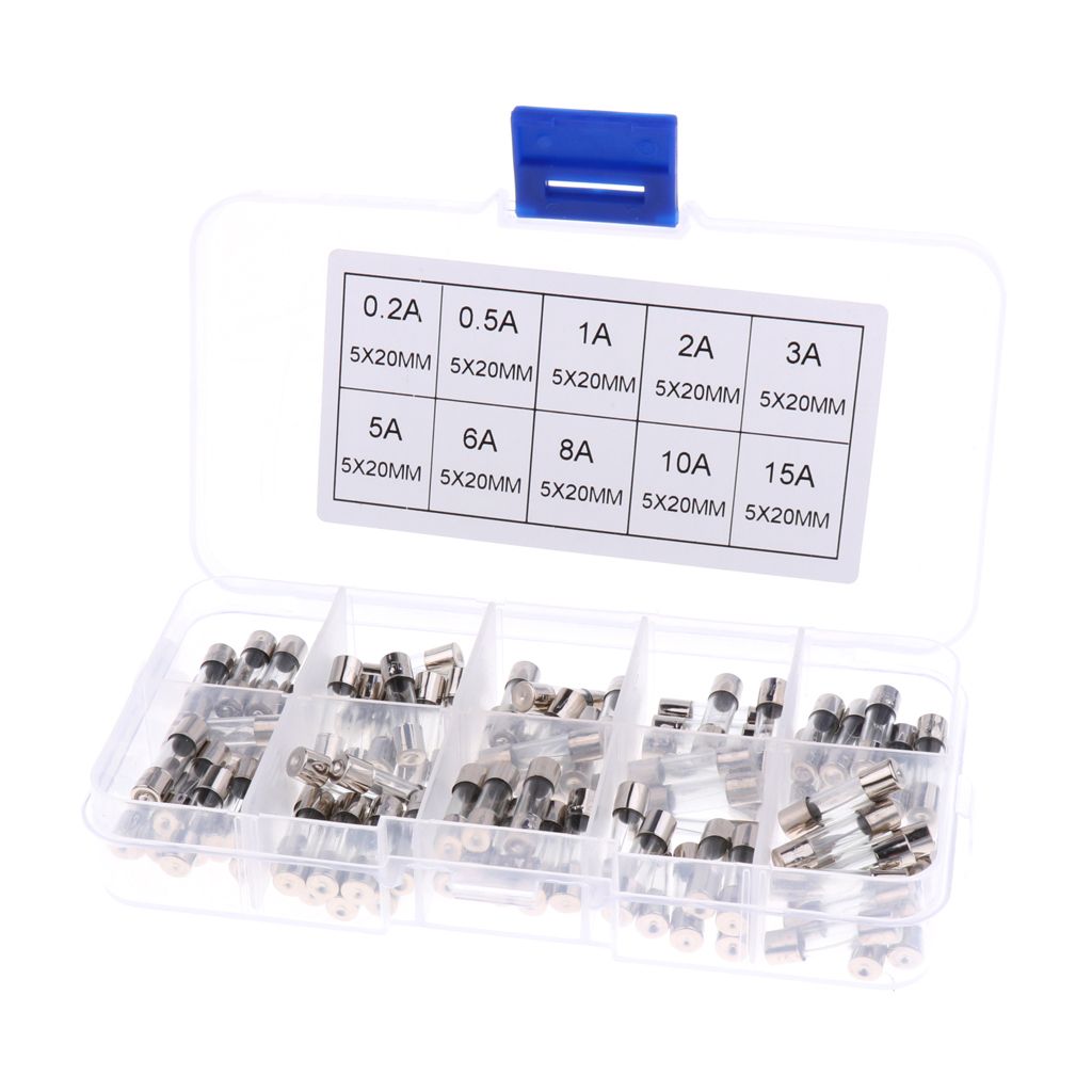 100PCS 02A 05A 1A 2A 3A 5A 6A 8A 10A 15A AGU Glass Nickel Plated