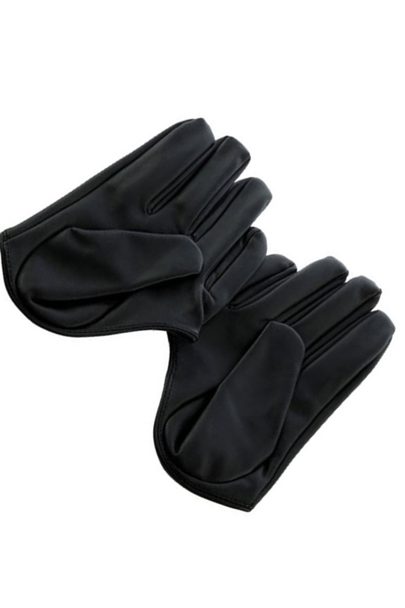 Women's Faux Leather Five Finger Half Palm Gloves