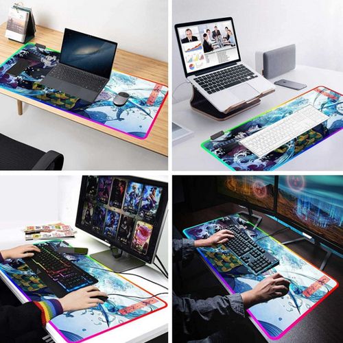 Desk Mat, Mouse Mat With Non-Slip PU Leather And Suede Desk Mouse Pad