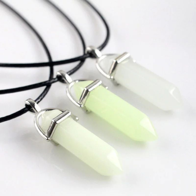 Luminous Hexahedral Column Pendant Necklace