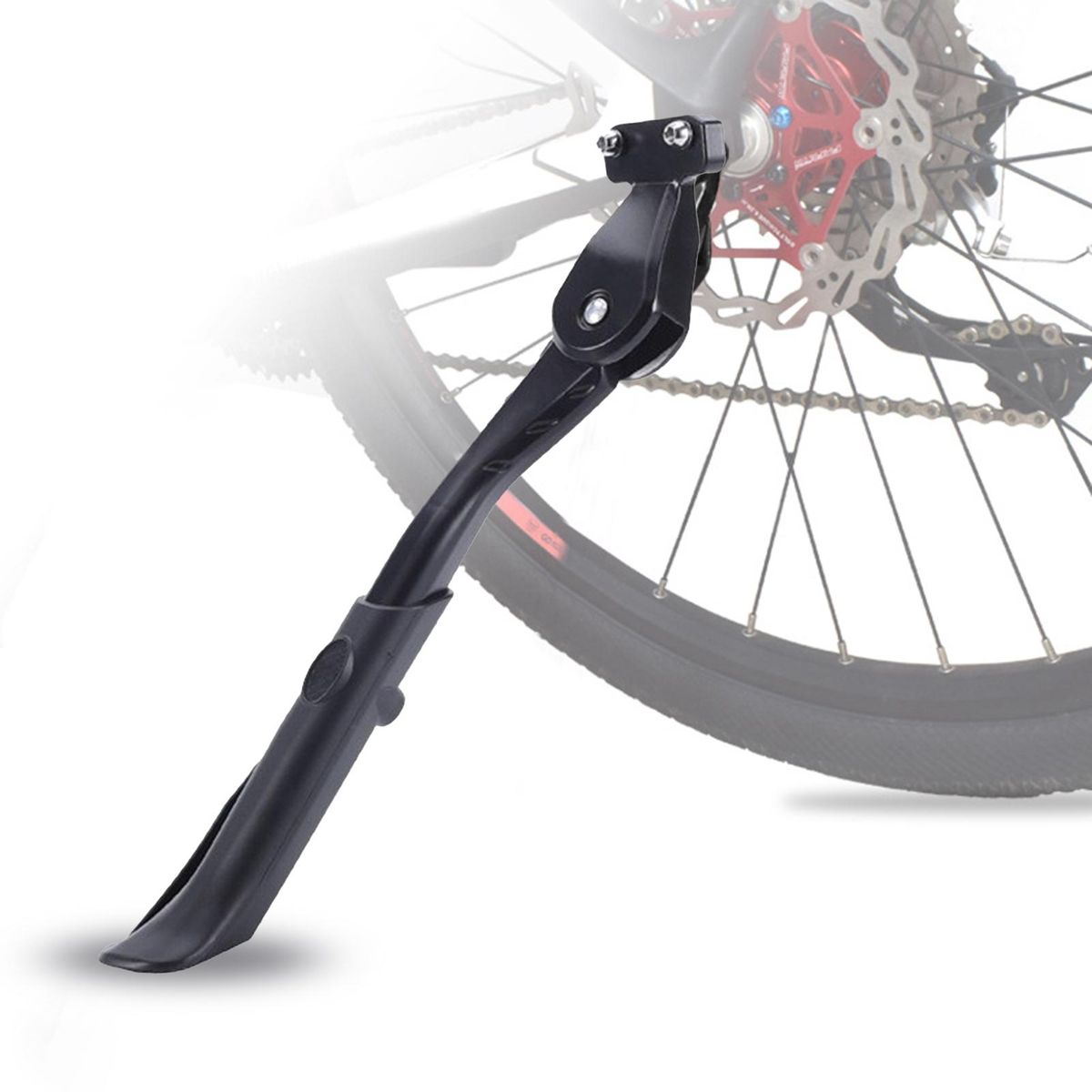Bike Side Stand Thickened Adjustable Bike Holder Footrest Black