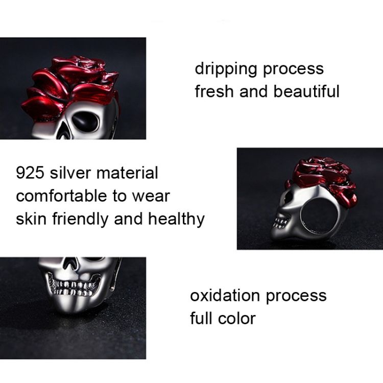 SCC2403 Halloween Rose Skull Skeleton Pearl